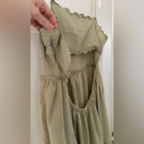 ASOS Light Olive Ruffle Dress - Picture 5 of 5